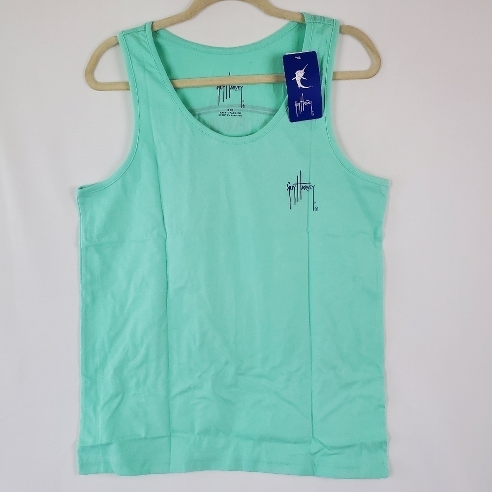 NWT Original Guy Harvey Beach Glass Yellow Fin Tuna Tank Top Men's Size Small